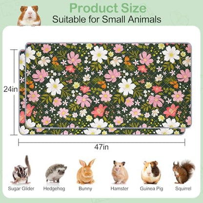 Unicorn Catcher 2 Pack Washable Guinea Pig Cage Liner, Waterproof Bedding