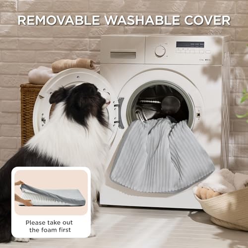 Bedsure ComfyFleece XL Dog Bed for Crate with Washable Cover, 41x27