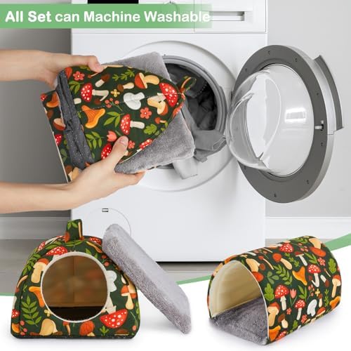 Bienbee Guinea Pig Hideout, 2 Piece Washable Set for Small Animals Small