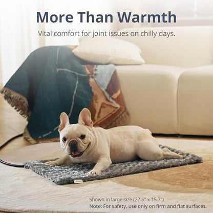 Adjustable Temperature Dog Heating Pad, 29.5"x17.7", 75W, Light Gray