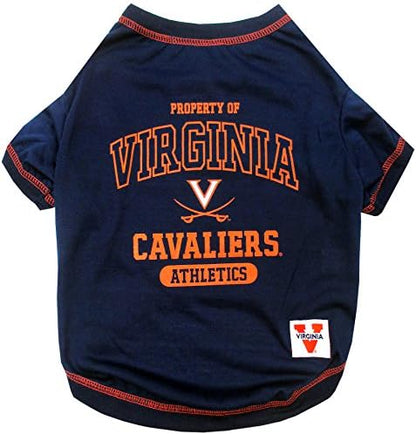 Pets First Collegiate Virginia Cavaliers Dog T-Shirt, Small. - Licensed Shirt for Pets Team Colored with Team Logos.- Premium Stretchable Materials for The Comfrot of Your Dog & Cat.