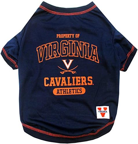 Pets First Collegiate Virginia Cavaliers Dog T-Shirt, Small. - Licensed Shirt for Pets Team Colored with Team Logos.- Premium Stretchable Materials for The Comfrot of Your Dog & Cat.