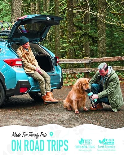 lesotc Dog Water Bottle, Portable Water Dispenser with Travel Water Bowl, Leak Proof Pet Travel Squeeze Bottle, Puppy Essentials Dog Stuff Accessories for Outdoor Walking, Hiking, Camping