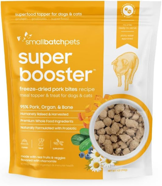 smallbatch Freeze Dried Dog Treat or Topper with Probiotics, Pork 7oz