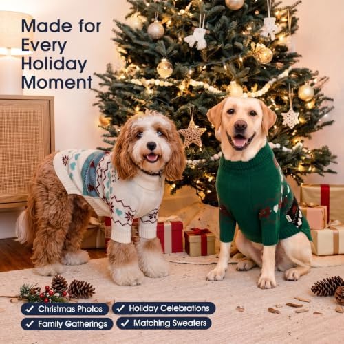 XXL Dog Sweater for Large Dogs Christmas, Turtleneck Knit Pullover, 2XL