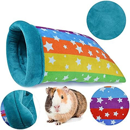 HOMEYA Hamster Sleeping Bag, Small Pet Animals Soft Flannel House Bed Nest Hideout Pouch Sack Sleeping Bed for Hedgehog Squirrel Bunny Guinea Pig Rat Warm Cage Decor Accessory (14 * 11 inch)