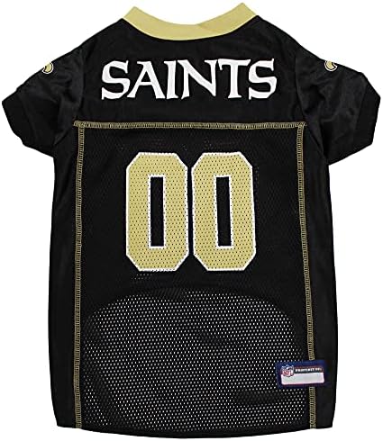 Pets First NFL New Orleans Saints Dog Jersey, Size X-Small, Football Shirt Costume for Pet, Dog Sports T-Shirt, NFL Team Clothing for Cats, Licensed Pet Apparel Available in 7 Sizes and 32 Teams