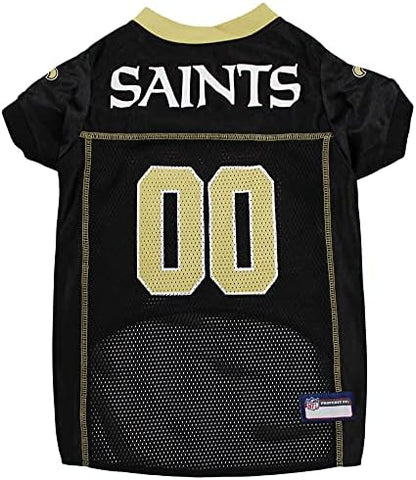Pets First NFL New Orleans Saints Dog Jersey, Size Medium, Football Shirt Costume for Pet, Dog Sports T-Shirt, NFL Team Clothing for Cats, Licensed Pet Apparel Available in 7 Sizes and 32 Teams