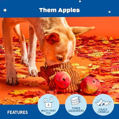 BarkBox Them Apples 3-in-1 Interactive Plush Dog Toy