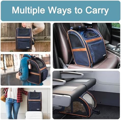 Jespet Pet Backpack Carrier for Small Dog, Soft Car Bed Ideal for Traveling