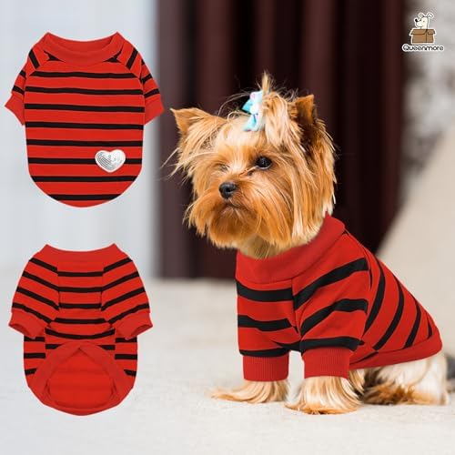 Queenmore Large Dog Shirt,Soft Breathable Dog Shirt for Dogs Cats Boy Girl,Pet Clothes for All Season,Breathable Lightweight Pet Tshirt for Frenchie, Dachshund, Yorkie