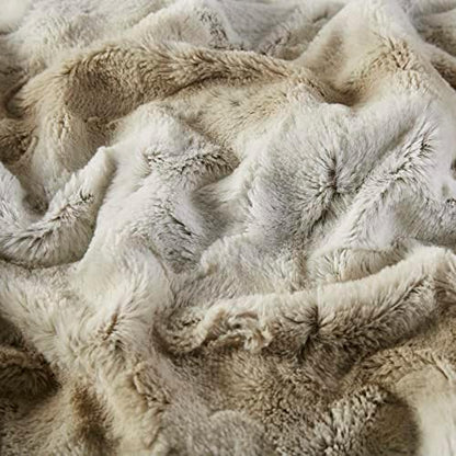 Madison Park Zuri Faux Fur Reversible Throw Blanket, 50 x 60 in, Sand
