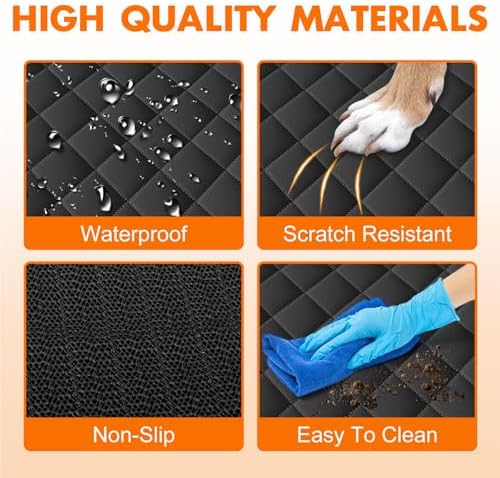 Waterproof Dog Backseat Cover for Cars, Non-Slip Pet Seat Protector, Black