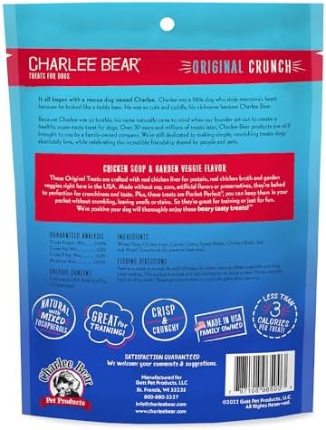 Charlee Bear Original Dog Training Treats, Chicken Soup & Veggie, 16 oz