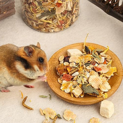 Gourmet Hamster & Gerbil Food, Dry Food for Hamsters-Supports Healthy Digestion and Healthy Teeth Unique Edible Treats for Guinea Pigs, Hamsters, Gerbils
