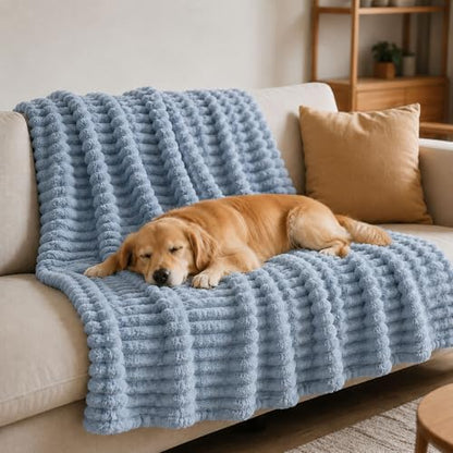 Emotional Support Blanket for Dogs, Yellow Dog Blanket (Blue,59x79in)