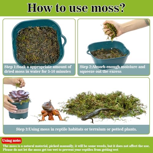 Sukh Sphagnum Moss for Reptiles - Terrarium Reptile Moss Substrate, 15.8 OZ