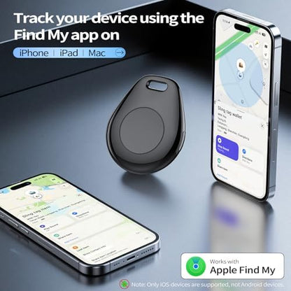 [iOS Only] Tukio Air Tracker Tags 4 Pack Black, [Apple MFi Certified]