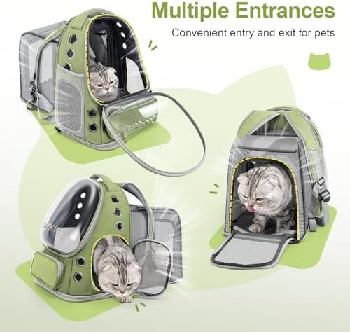 Cawypety Expandable Cat Backpack Large Space Cat Bubble Backpack Carrier