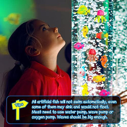 Weewooday 20 Pcs Artificial Moving Fishes Floating