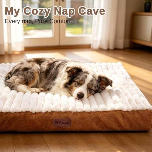 Orthopedic Dog Bed for Medium Dogs,Firm Egg Crate Foam,Nonslip Bottom,Brown