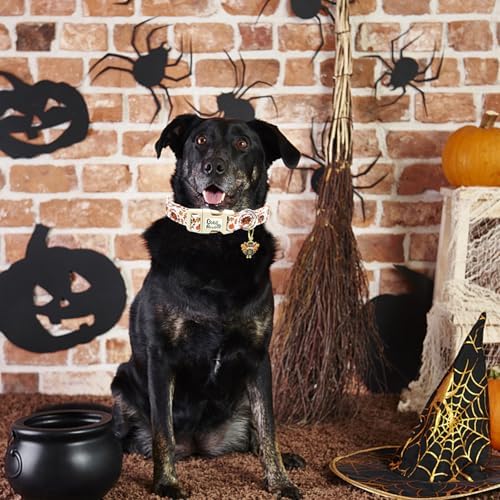 Dog Collars, Thanksgiving Day Pet Collar Holiday Dog Collar Turkey Print Pet Collar Durable Collar Cute Puppy Collar Soft Dog Collars Adjustable Dog Collar Gift for Medium Dogs