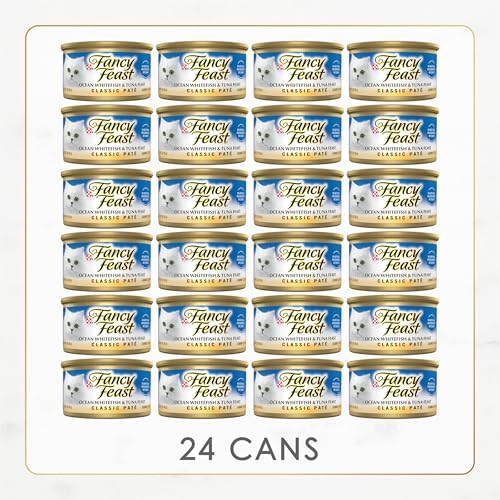Purina Fancy Feast Classic Pate, Ocean Whitefish & Tuna, 3 oz cans, 24-Pack