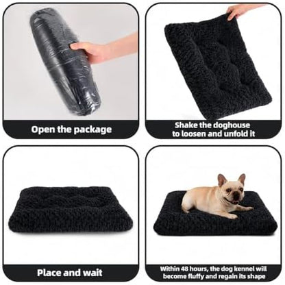 Dog Bed Large Size, Plush Washable Pet Bed Mat, Dog Crate Bed 35"x23"
