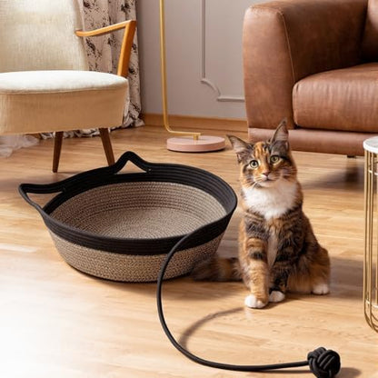Cat Bed, Cotton Rope Instinct Basket for Cats, Handwoven Cat Beds