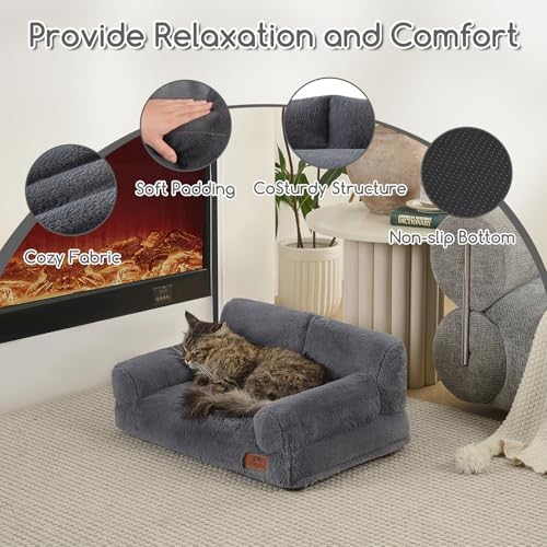 Hollypet Small Dog Large Cat Bed Puppy Couch Beds for Pets up to 25 lbs