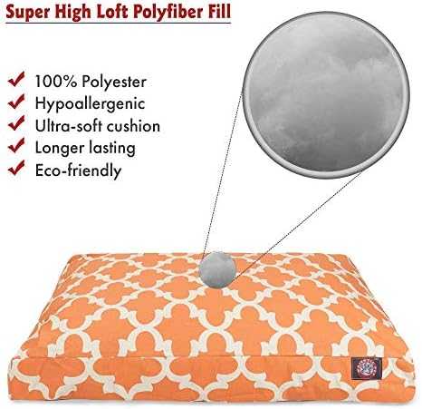 Majestic Pet Rectangular Dog Bed, Small, 27x20x4 in, Washable, Peach