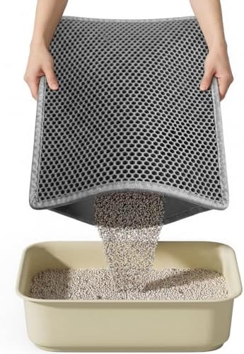 Cat Litter Mat,15"X24", Waterproof, Easy to Clean (Grey-1Pack)