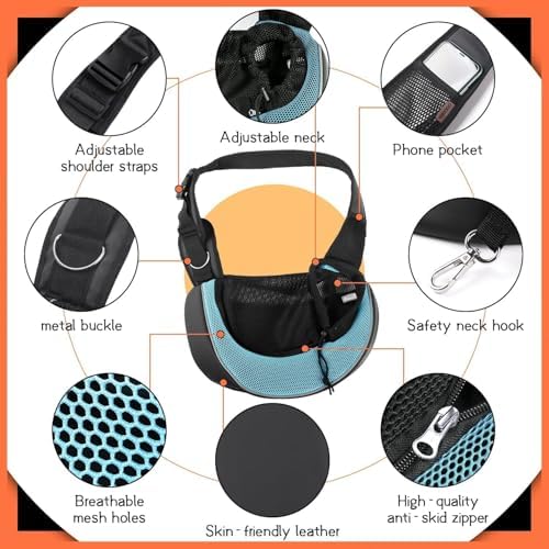 YUDODO Pet Sling Carrier for 5-9 lbs Small Dogs Cat Puppy Crossbody Carrier