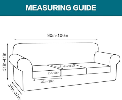 Turquoize 4 Piece Sofa Covers for 3 Cushion Couch Sofa Slipcover Soft Couch Cover for Dogs Washable Furniture Cover with 3 Individual Large Cushion Covers Feature Fabric (Large Sofa, Loden Frost)