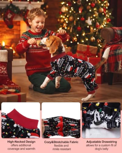 CuteBone Dinosaur Costume Halloween Christmas Dog Pajamas, Stretchy Spandex Crystal Velvet Sleepwear Coat for Small Dogs, Soft & Warm Pet Outfit Clothes for Cold Weather, Cozy Pullover Design COSP30XS
