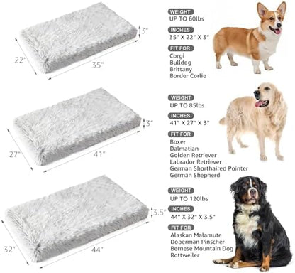 Orthopedic Memory Foam Dog Bed Medium Size Crate Pad 35 x 22 Inch Gray