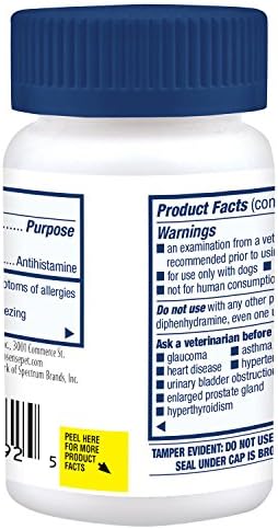 Pro-Sense Itch & Allergy Antihistamine for Dogs, 100 Count