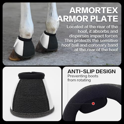 GEOSO Bell Boots for Horses,Ballistic Overreach Horse Boots | Superb Protection, Durability&Comfort,360 Degree Wrap