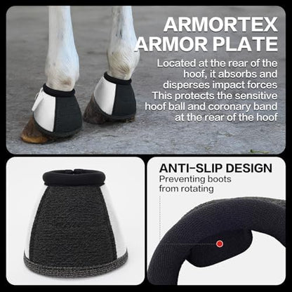 GEOSO Bell Boots for Horses,Ballistic Overreach Horse Boots | Superb Protection, Durability&Comfort,360 Degree Wrap