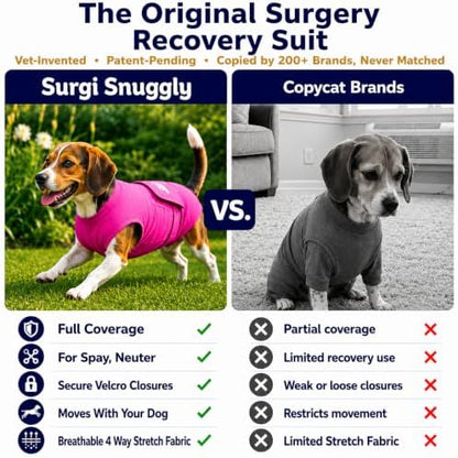 Surgi Snuggly Dog Surgery Recovery Suit, Cone Alternative, Spay/Neuter M