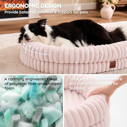 ChiXnuggle Orthopedic Dog Bed, Washable Cover, Faux Fur Bolster Pet Couch