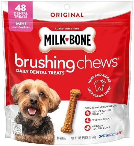 Milk-Bone Brushing Chews Mini Daily Dental Dog Treats, 18.9 oz Bag