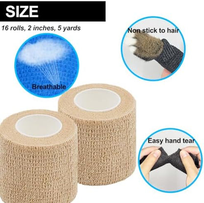 16 Pack Self Adhesive Bandage Wrap 2 Inches