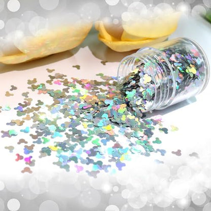 Laza 2g Chunky Glitter Mickey Mouse Shaped Confetti Nail Charms