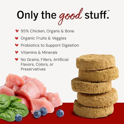Stella & Chewy's Freeze-Dried Raw Dinner Patties - Chicken Recipe - High Protein Grain-Free Puppy & Dog Food - Perfect For Picky Eaters - 5.5 oz
