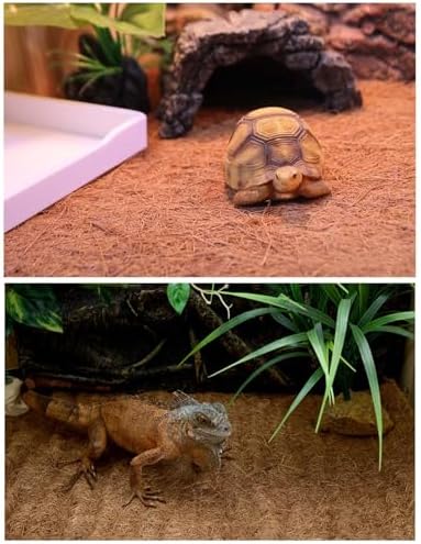 Hamiledyi Reptile Carpet Natural Coconut Fiber Tortoise Carpet Mats 15PCS