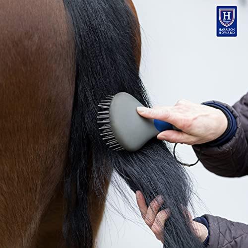 Harrison Howard ShineWell Humanized Design Non-Slip Ultra-Soothing Mane and Tail Brush for Horse