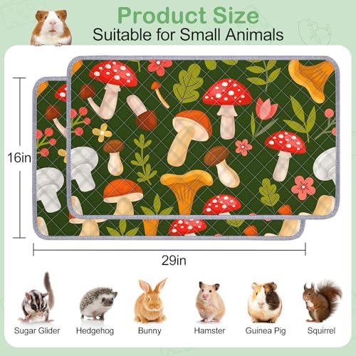 Unicorn Catcher 2 Pack Washable Guinea Pig Cage Liner, Waterproof Bedding