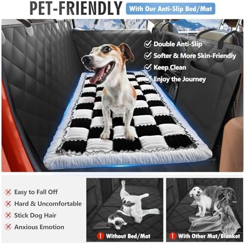 Dog Bed for Car Back Seat, Non-Slip Backseat Pet Mat XL, 59”X27.5”