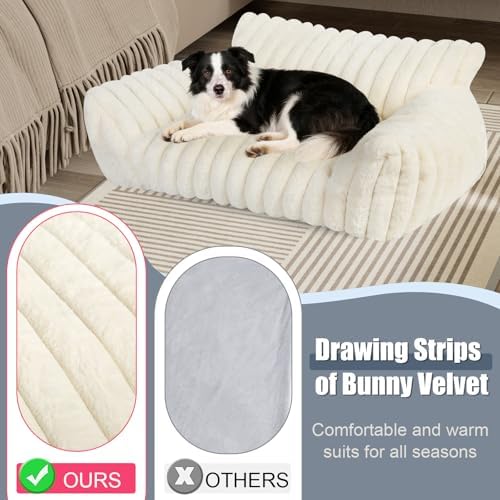 Cute Dog Couch for Medium Large Dogs,Dog Cat Couch Sofa,Dog Bed,L,Grey